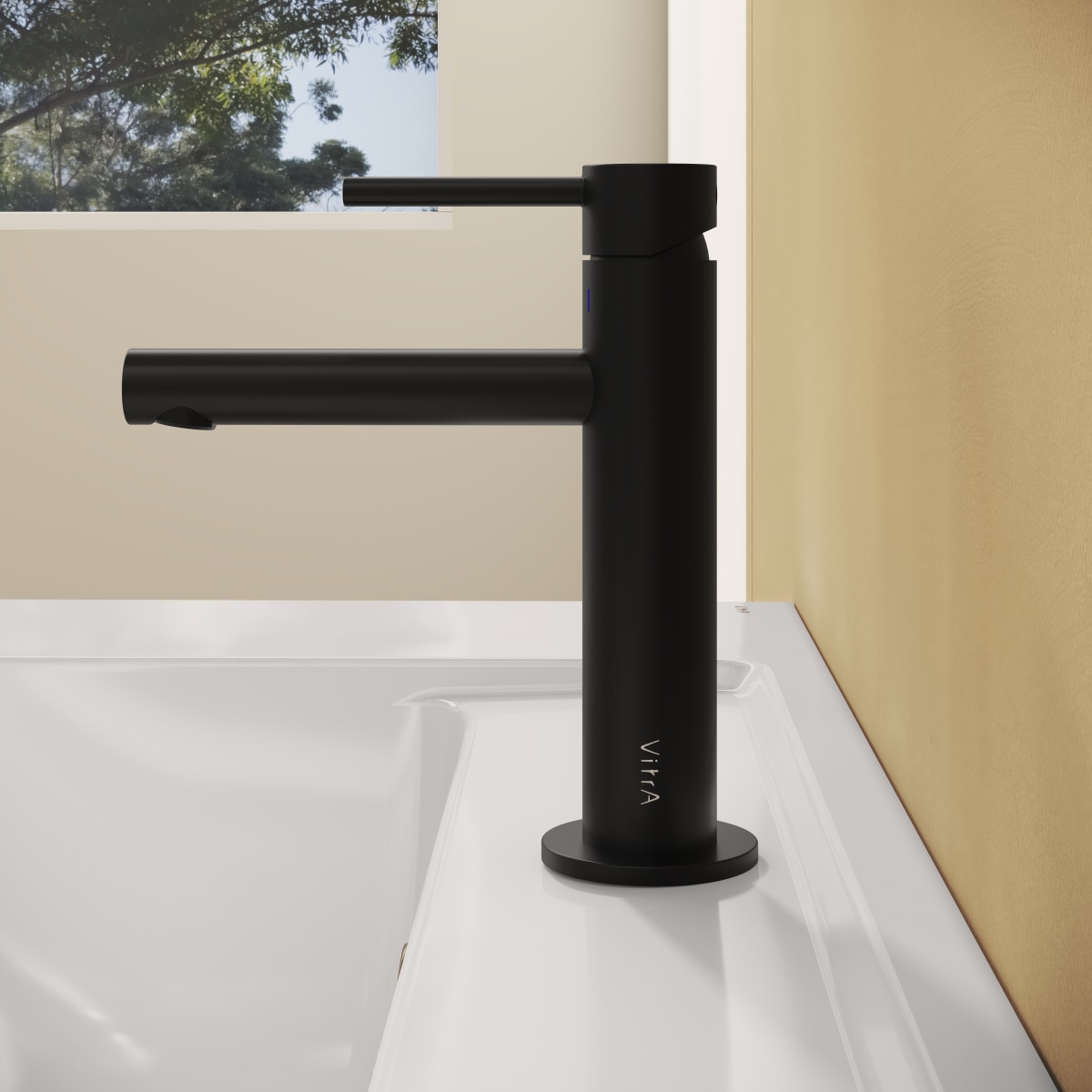 Смеситель для раковины VitrA Origin (Ориджин) A4255636WTC однорычажный матовый черный латунь