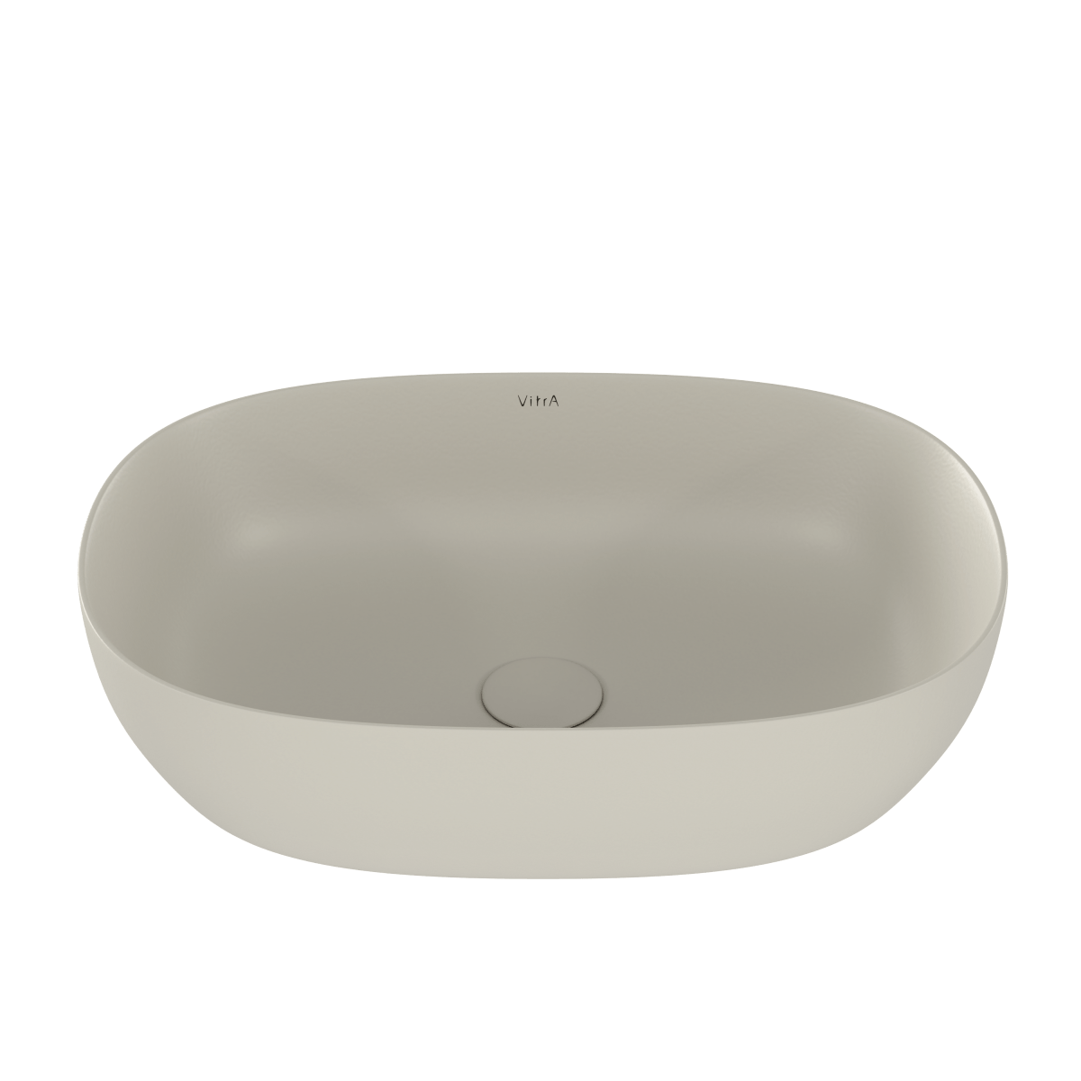 Раковина чаша VitrA Outline Recycled (Аутлайн Ресайклд) 7995B066-0016 60 x 41 см накладная матовая бежевая антибактериальное покрытие Hygiene (Хайджн)