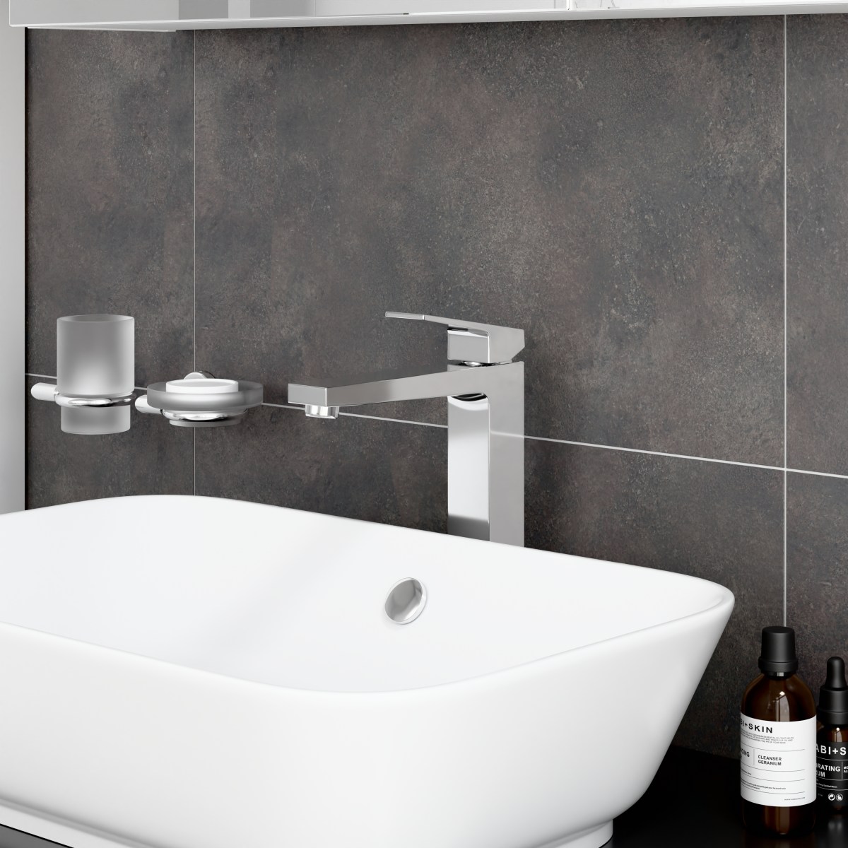 Смеситель для раковины-чаши VitrA Minimax Square (Минимакс Сквуэр) A43724EXP однорычажный хром латунь