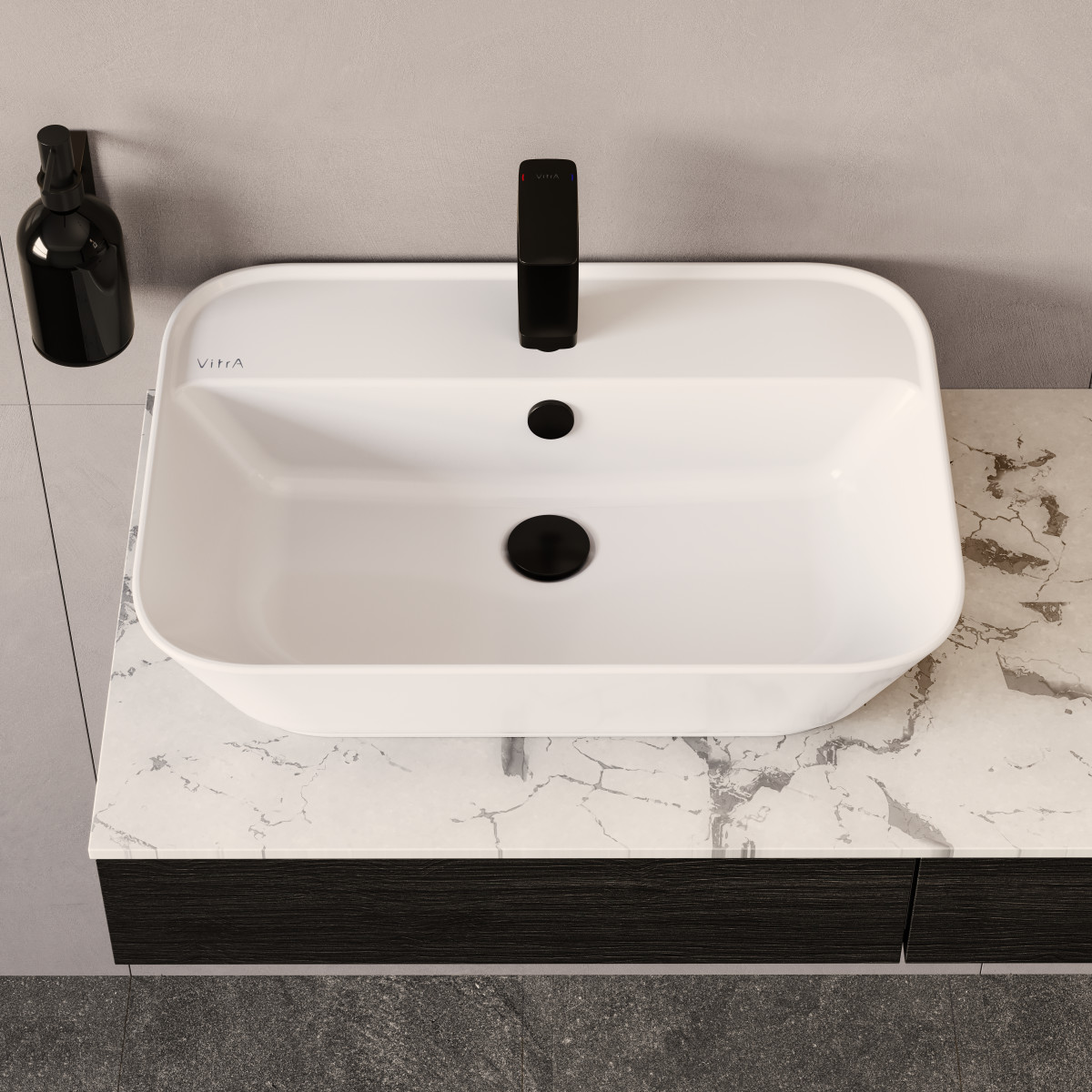Смеситель для раковины VitrA Root Square A4273136EXP однорычажный матовый черный латунь