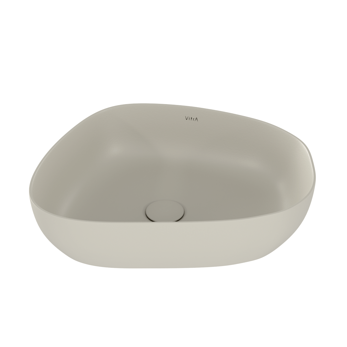 Раковина чаша VitrA Outline Recycled (Аутлайн Ресайклд) 7991B066-0016 57 x 45 см накладная матовая бежевая антибактериальное покрытие Hygiene (Хайджн)