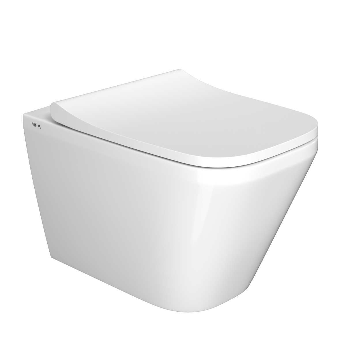 Подвесной унитаз VitrA Integra Square (Интегра Скуэр) 7082B003-0075 безободковый Rim-ex (Рим-экс) белый санитарный фарфор антибактериальное покрытие Hygiene (Хайджн)