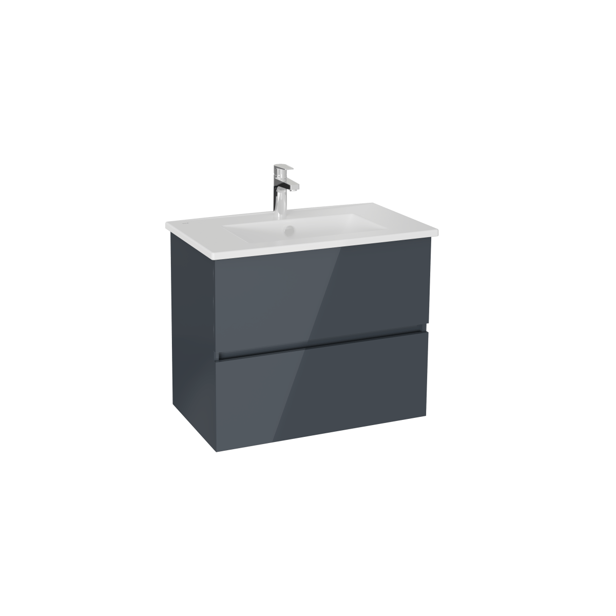 Тумба с раковиной для ванной VitrA Mia Plus Square (Мия Плюс Скуэр) 69741 80 см антрацит глянец МДФ
