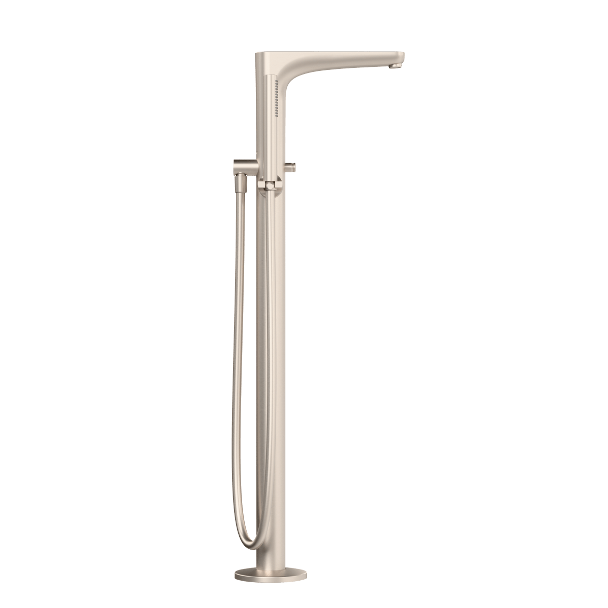 Смеситель для ванны VitrA Root Round (Рут Раунд) A4274134EXP напольный с ручным душем брашированный никель латунь