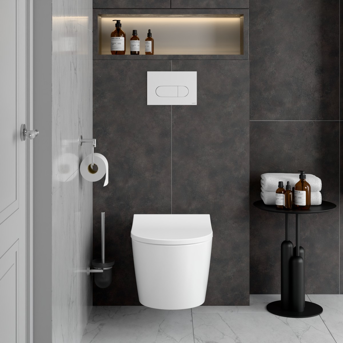 Подвесной унитаз VitrA Metropole Round (Метрополь Раунд) 7910B003-6429 безободковый QuantumFlush (Квантум Флаш) с сиденьем микролифт белый санитарный фарфор