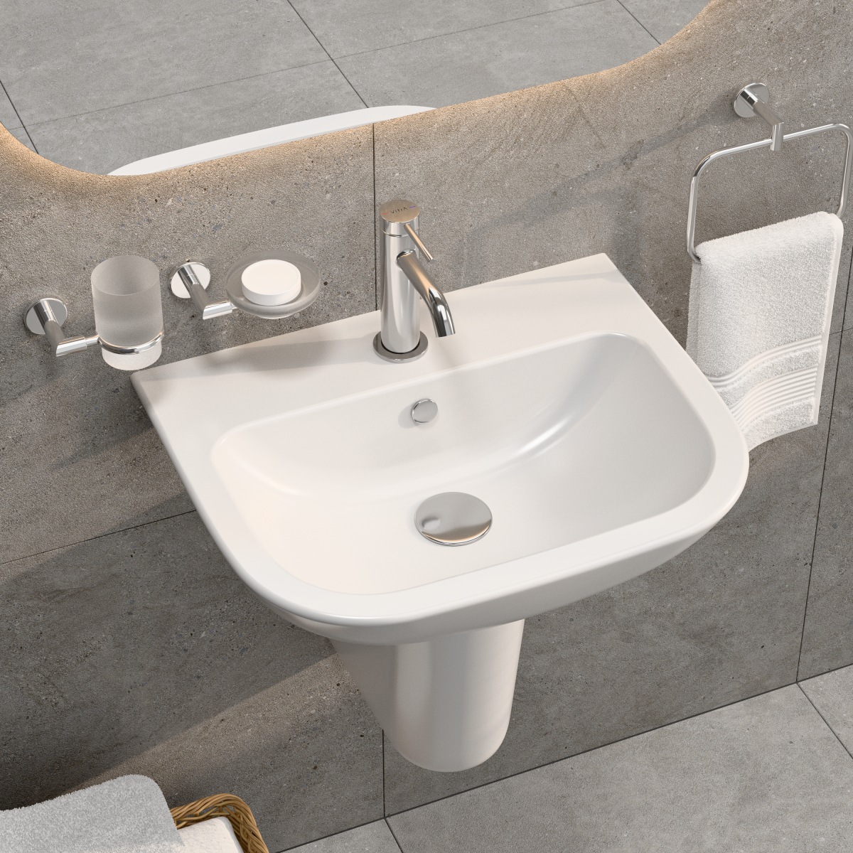 Раковина накладная VitrA S20 5502B003-0001 55 x 44 см белая антибактериальное покрытие Hygiene (Хайджн)