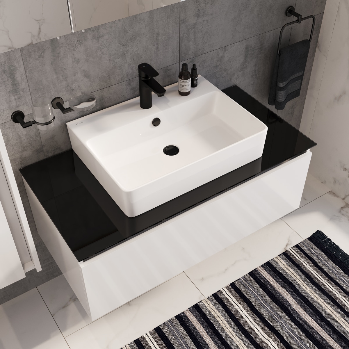 Смеситель для раковины VitrA Flow Soft (Флоу Софт) A4300936EXP однорычажный матовый черный латунь