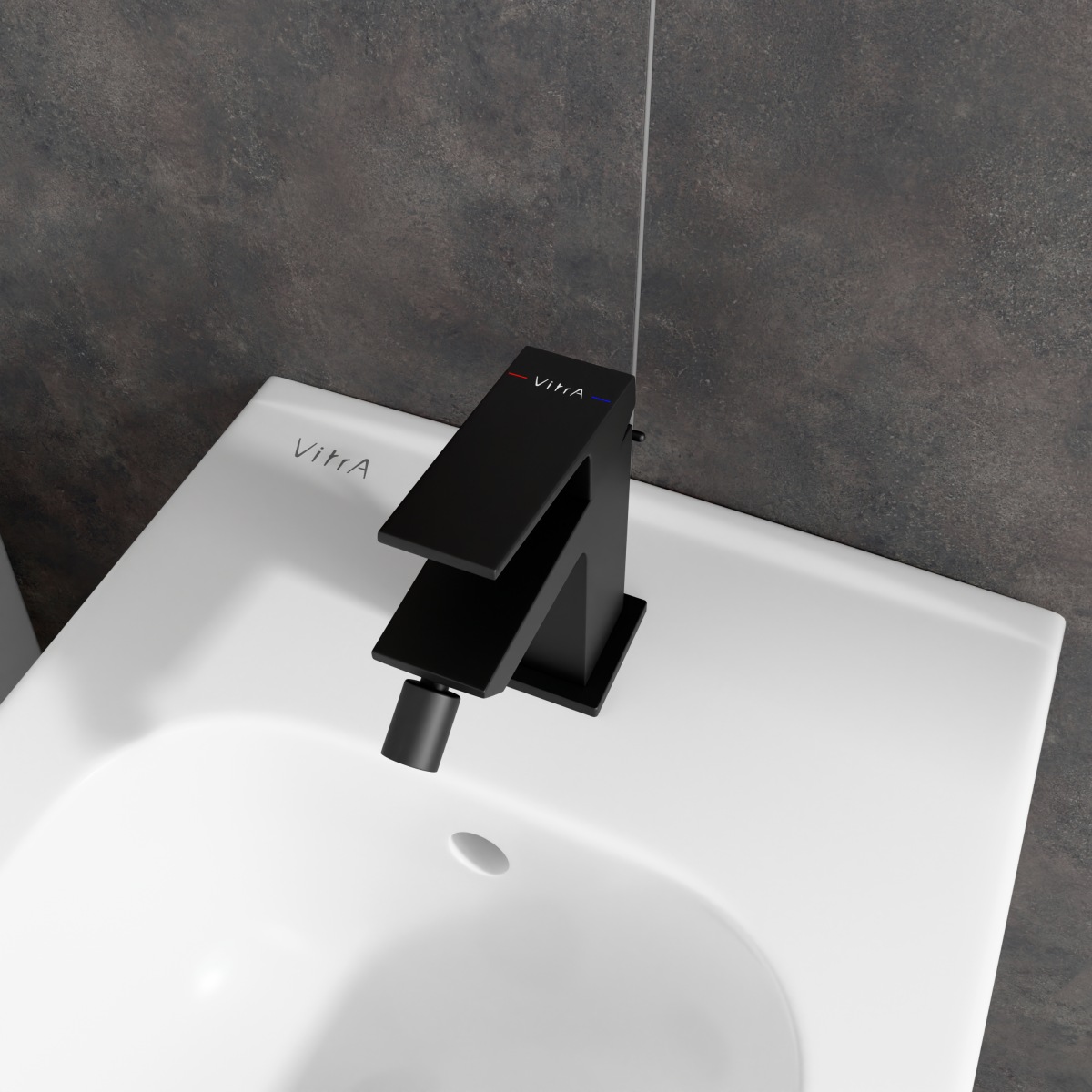 Смеситель для биде VitrA Minimax Square (Минимакс Сквуэр) A4372636EXP однорычажный матовый черный латунь