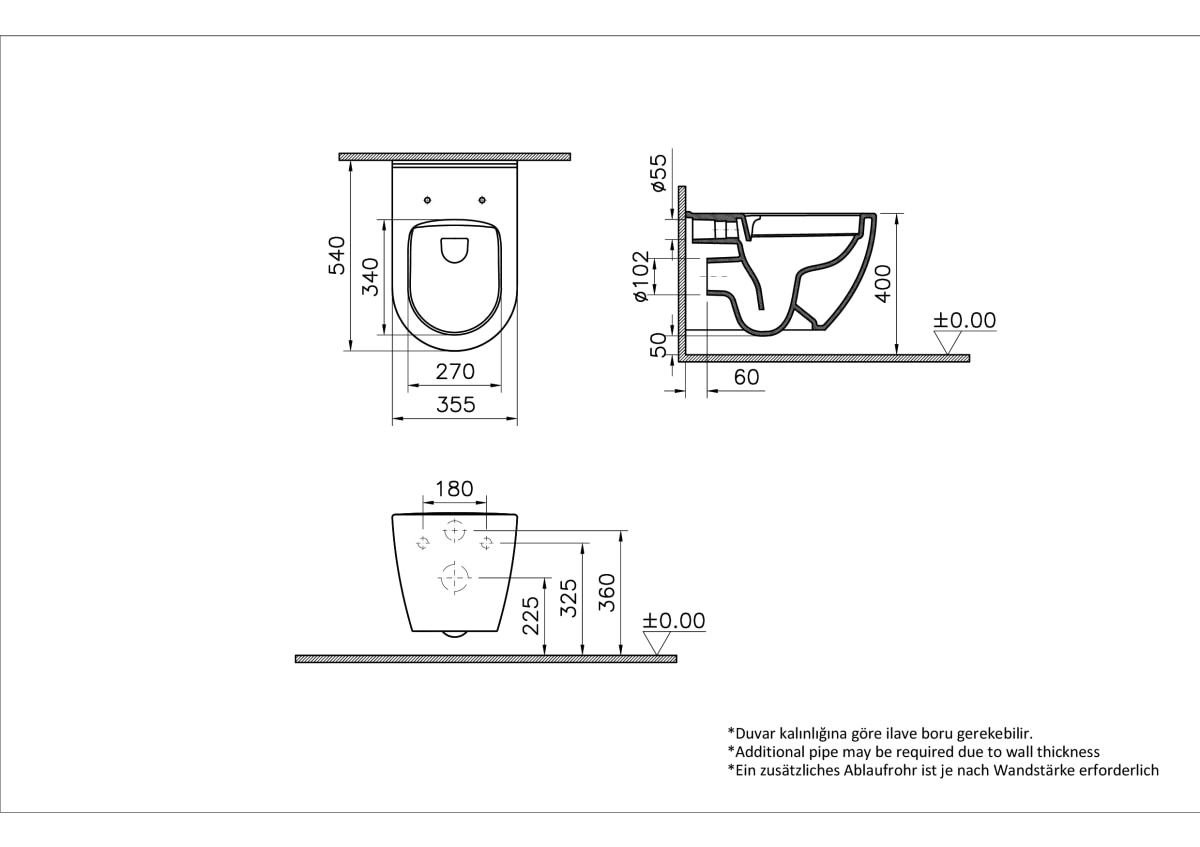 Подвесной унитаз VitrA Mia Round (Мия Раунд) 7510B003-0075 безободковый SmoothFlush (Смусфлаш) белый санитарный фарфор антибактериальное покрытие Hygiene (Хайджн)