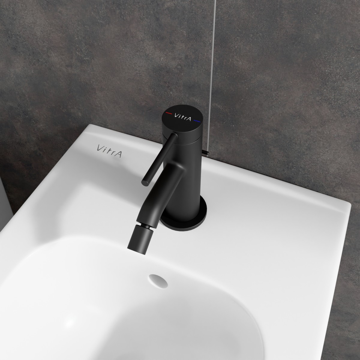 Смеситель для биде VitrA Minimax Round (Минимакс Раунд) A4353636EXP однорычажный матовый черный латунь
