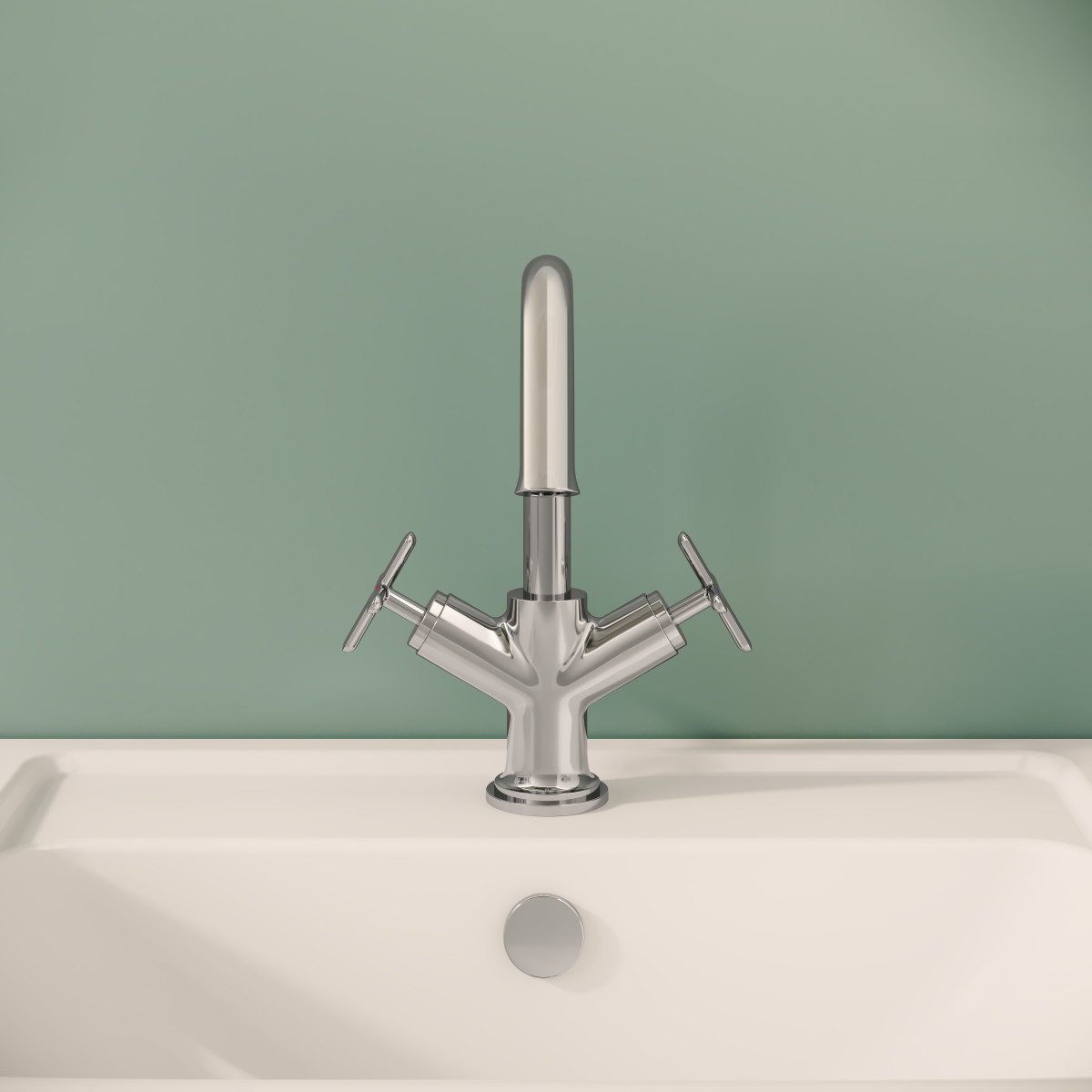Смеситель для раковины VitrA Origin Classic (Ориджин Классик) A42884 двухрычажный хром латунь
