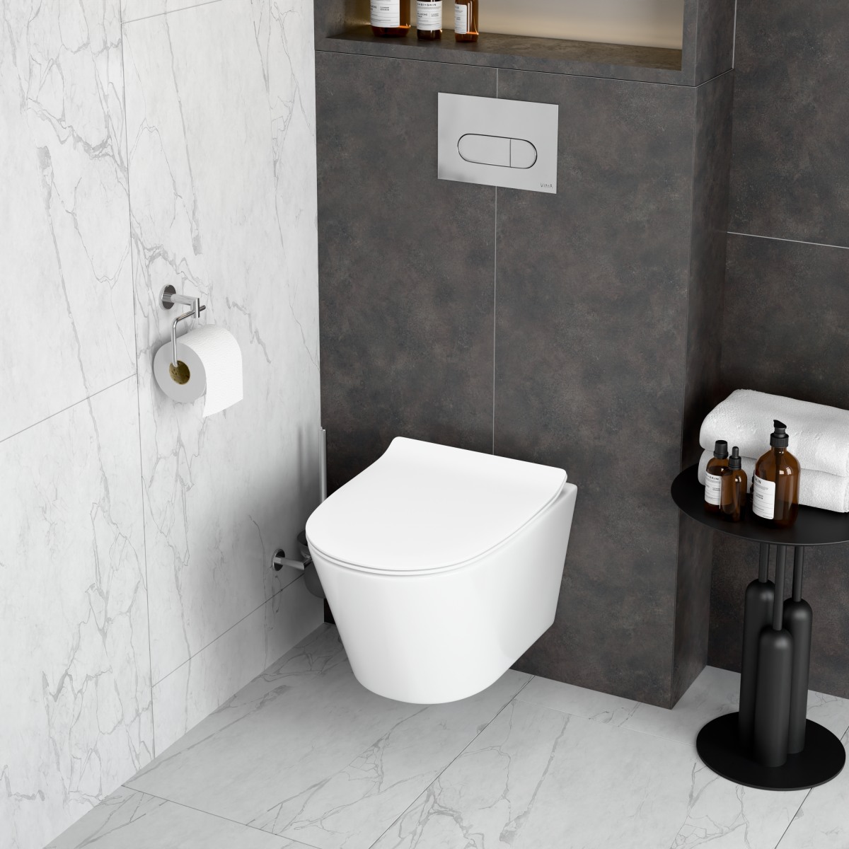 Подвесной унитаз VitrA M50 8302B003-6404 безободковый VortexFlush с сиденьем микролифт дюропласт белый санитарный фарфор