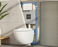 Комплект Vitra Integra Round Инсталяция VitrA V12 с подвесным унитазом Integra Round и клавиша смыва