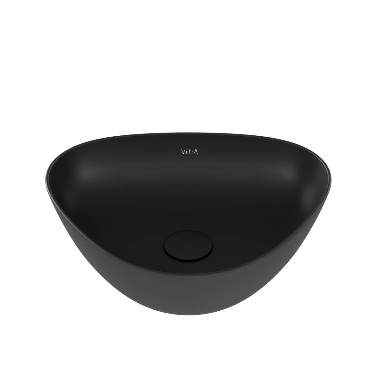 Раковина чаша VitrA Plural (Плюрал) 7812B483-0016 47 x 40 см накладная матовая черная антибактериальное покрытие Hygiene + Clean (Хайджн + Клин)