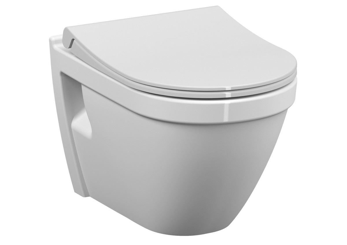 Инсталляция с унитазом VitrA Sento (Сенто) 9830B003-7207 комплект 4 в 1 с сиденьем микролифт безободковый цвет клавиши матовый хром
