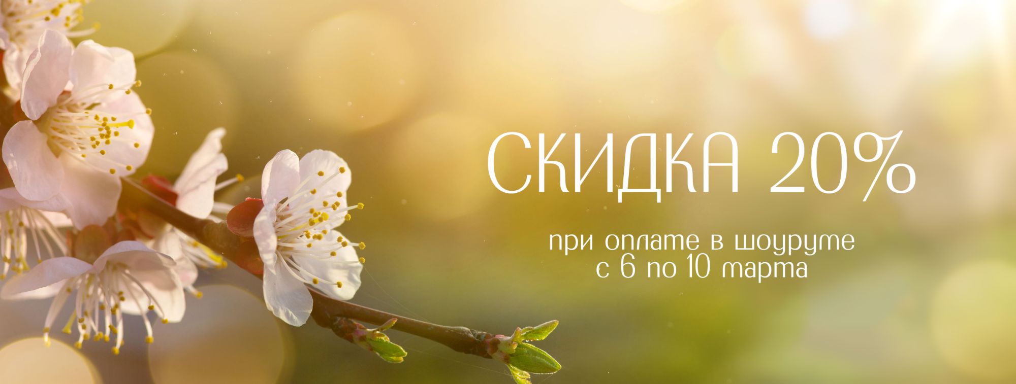 Скидка 20% в шоуруме