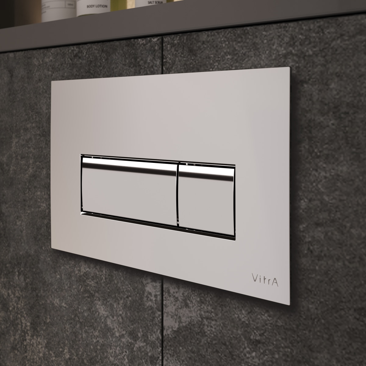 Кнопка смыва для инсталляции VitrA Root Square (Рут Скуэр) 740-2380 глянцевая хром двойный смыв