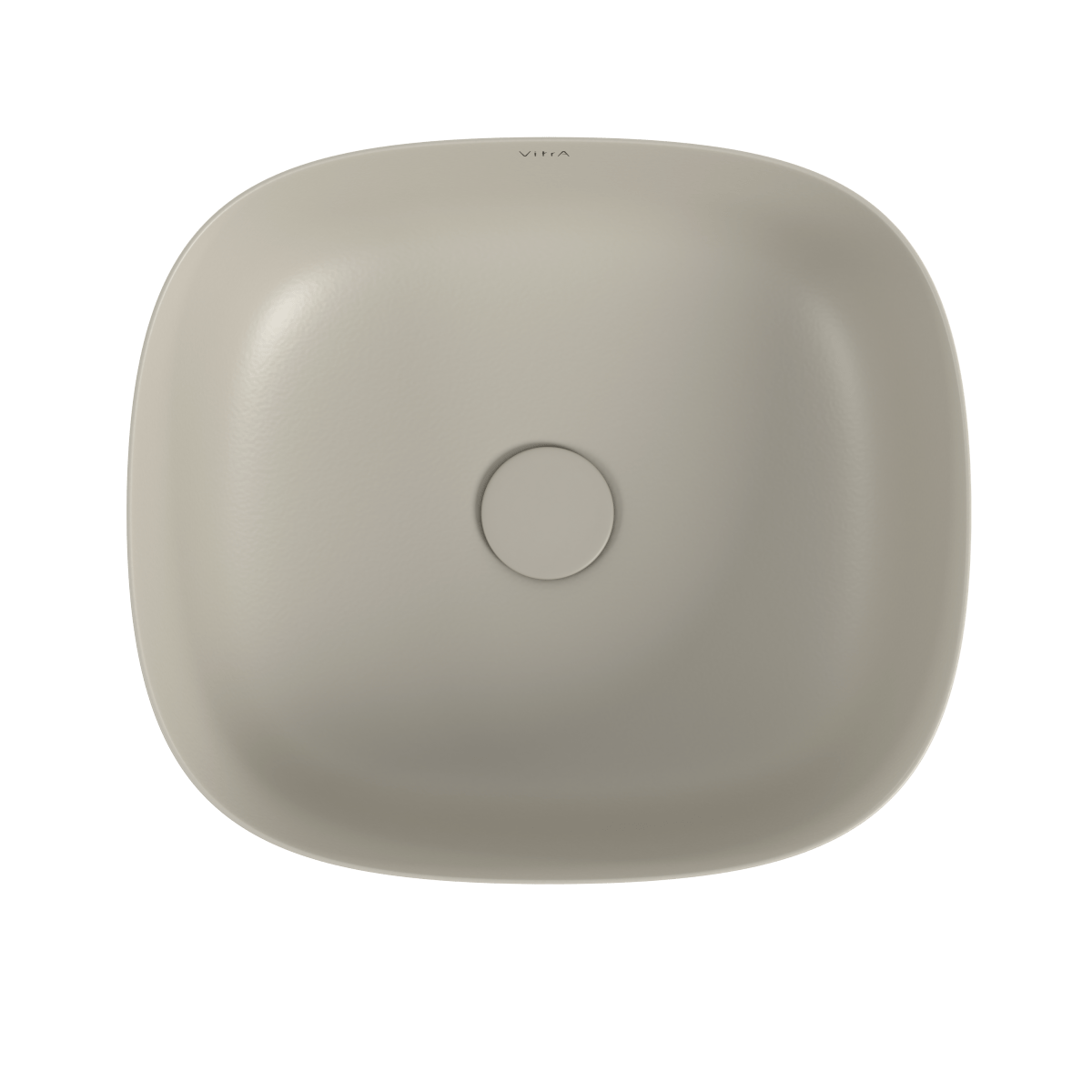 Раковина чаша VitrA Outline Recycled (Аутлайн Ресайклд) 7994B066-0016 48 x 42 см накладная матовая бежевая антибактериальное покрытие Hygiene (Хайджн)