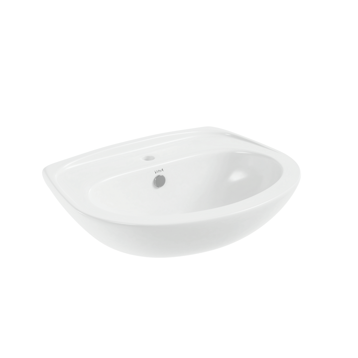 Раковина накладная VitrA Normus (Нормус) 55 см в комплекте с пьедесталом 9600B003-7650 55 x 42 см белая антибактериальное покрытие Hygiene (Хайджн)