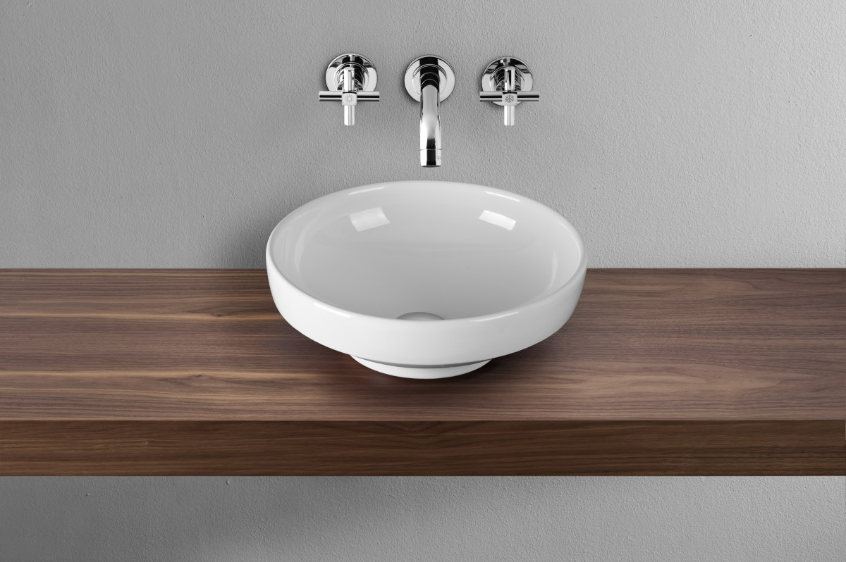 Раковина чаша VitrA Water Jewels (Вотер Джувелз) 4334B003-1361 40 x 40 см накладная белая антибактериальное покрытие Hygiene (Хайджн)