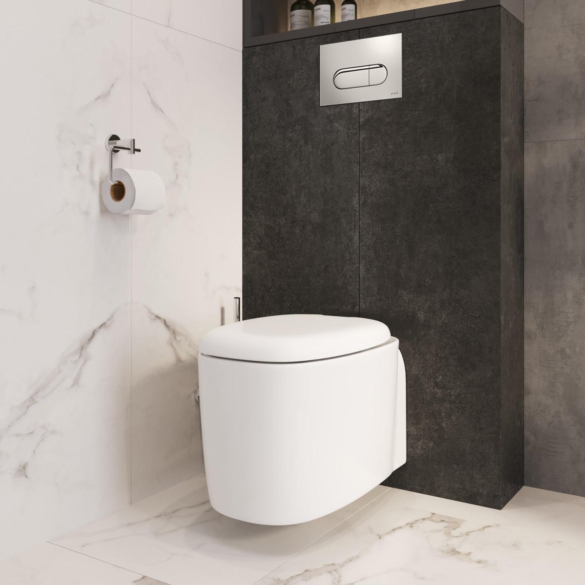 Подвесной унитаз VitrA Plural (Плюрал) 7830B403-0075 безободковый Rim-ex (Рим-экс) белый санитарный фарфор антибактериальное покрытие Hygiene + Clean (Хайджн + Клин)