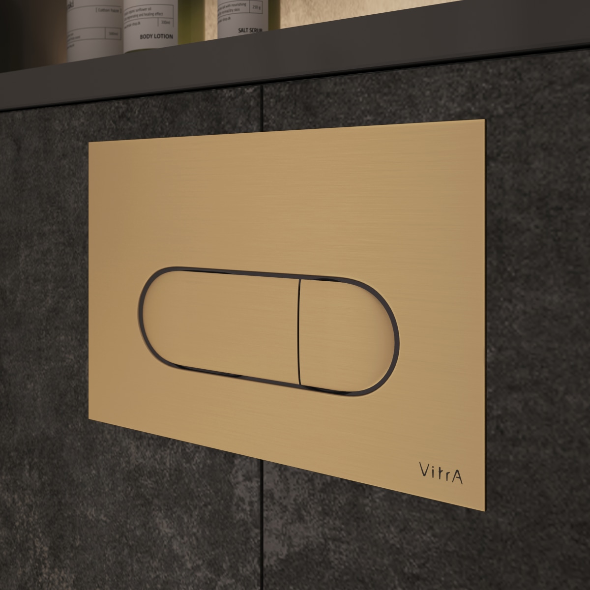 Кнопка смыва для инсталляции VitrA Root Round (Рут Раунд) 740-2225 брашированное золото двойный смыв