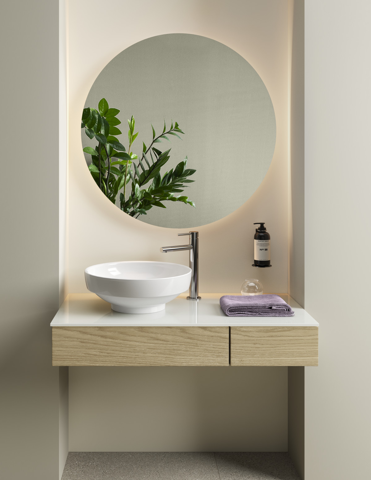 Раковина чаша VitrA Water Jewels (Вотер Джувелз) 4334B003-1361 40 x 40 см накладная белая антибактериальное покрытие Hygiene (Хайджн)