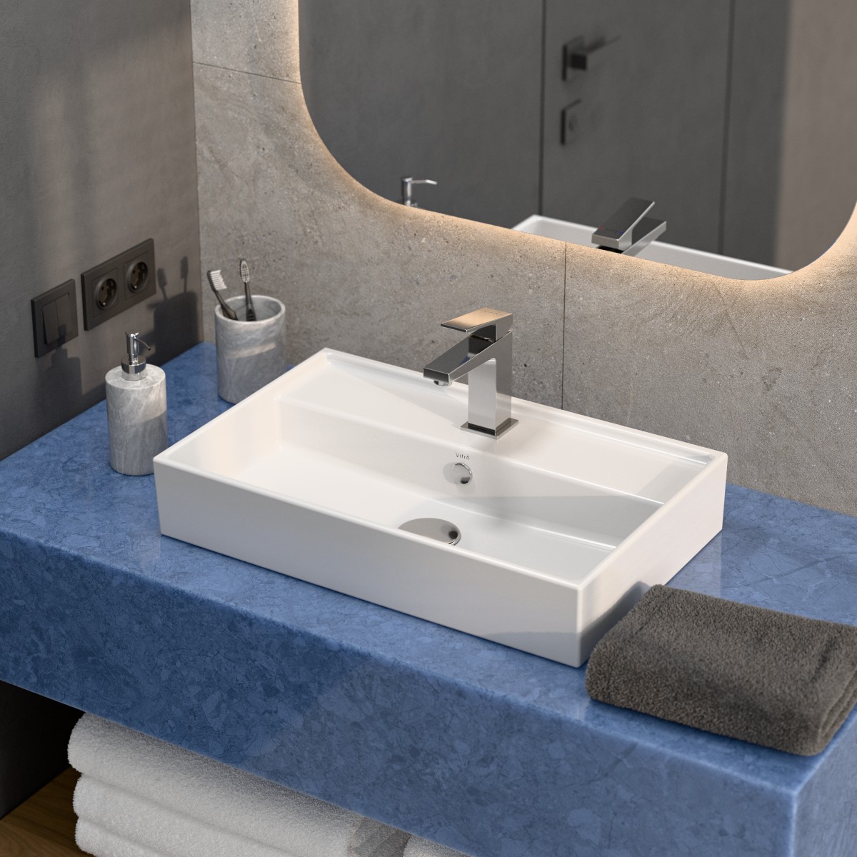Раковина VitrA ArchiPlan (Архиплан) 7401B003-0001 60 x 38 см белая антибактериальное покрытие Hygiene (Хайджн)