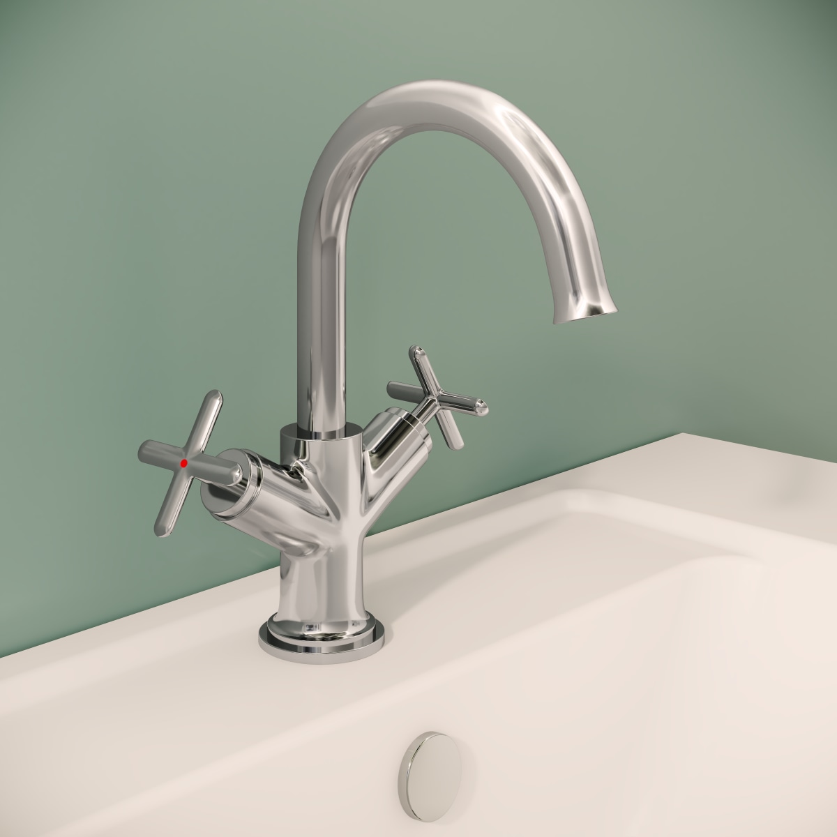 Смеситель для раковины VitrA Origin Classic (Ориджин Классик) A42884 двухрычажный хром латунь