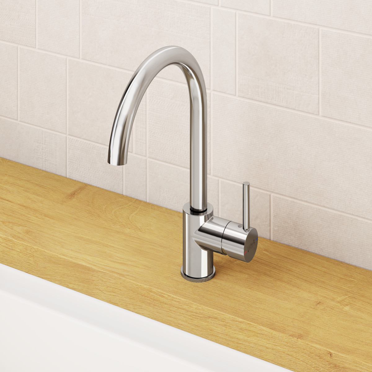 Смеситель для кухни VitrA Minimax S (Минимакс С) A42091EXP с поворотным изливом однорычажный хром латунь