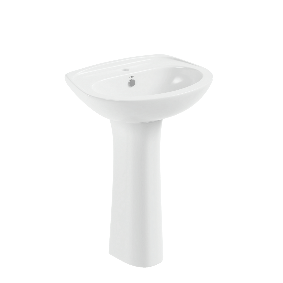 Раковина накладная VitrA Normus (Нормус) 55 см в комплекте с пьедесталом 9600B003-7650 55 x 42 см белая антибактериальное покрытие Hygiene (Хайджн)