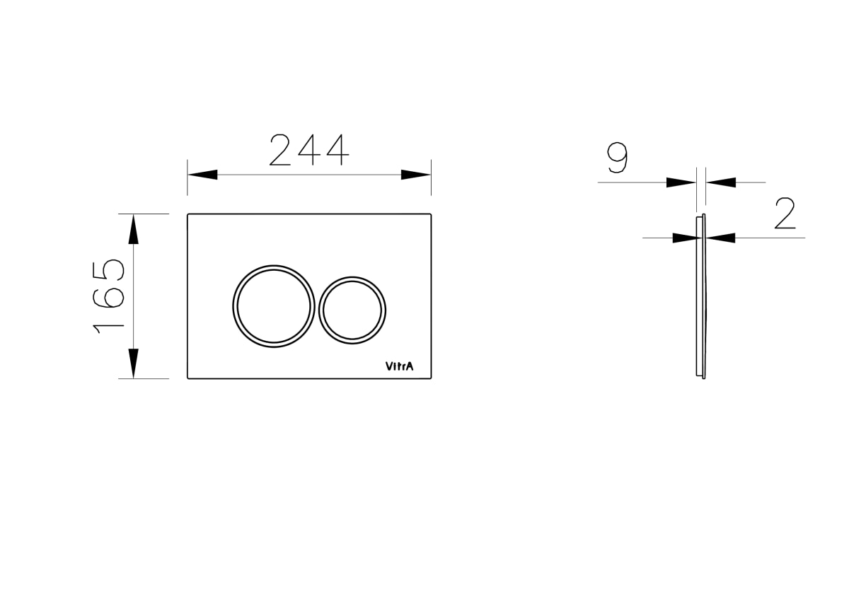 Кнопка смыва для инсталляции VitrA Origin (Ориджин) 740-2424 глянцевое золото двойной смыв