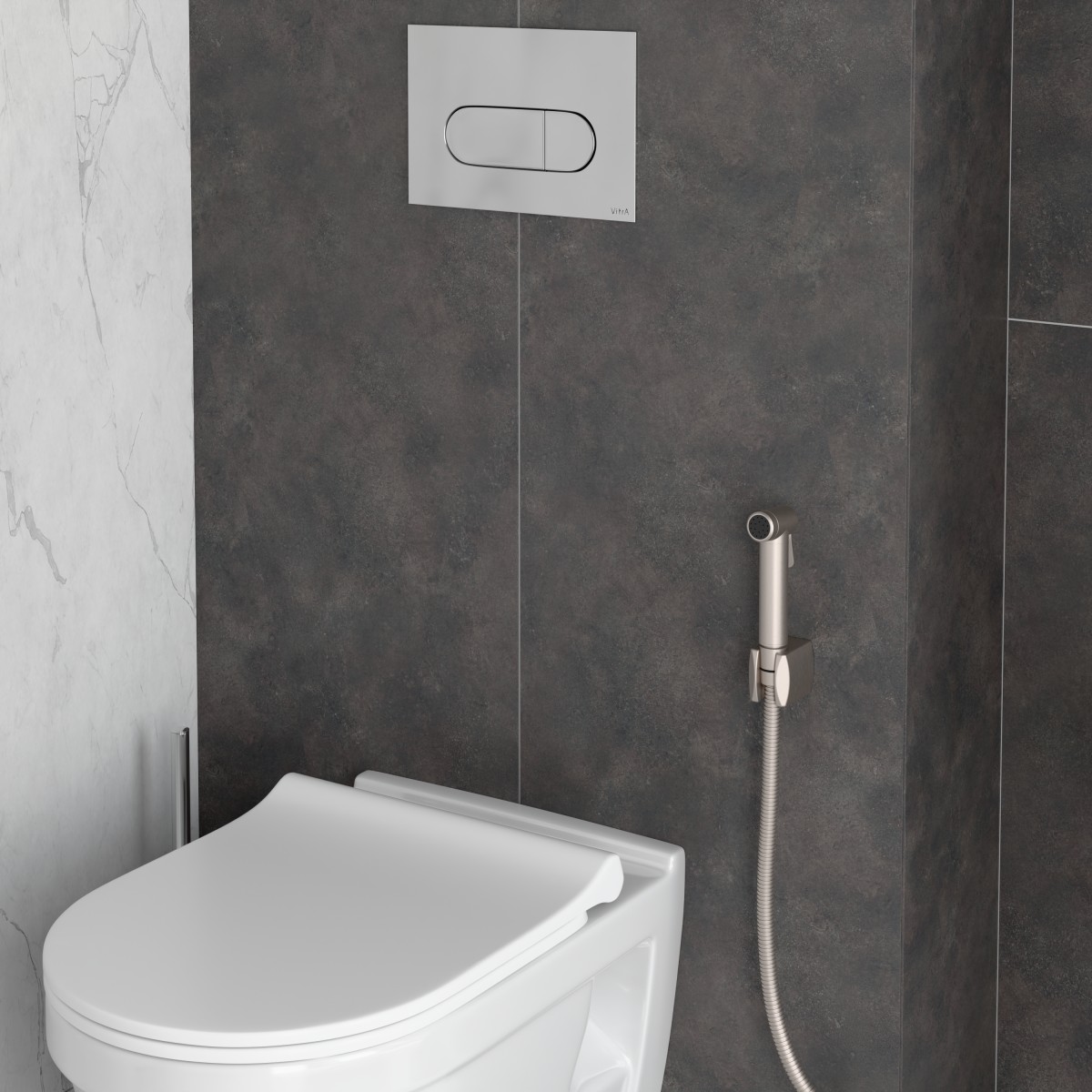 Гигиенический душ A4574734 VitrA без смесителя брашированный никель латунь