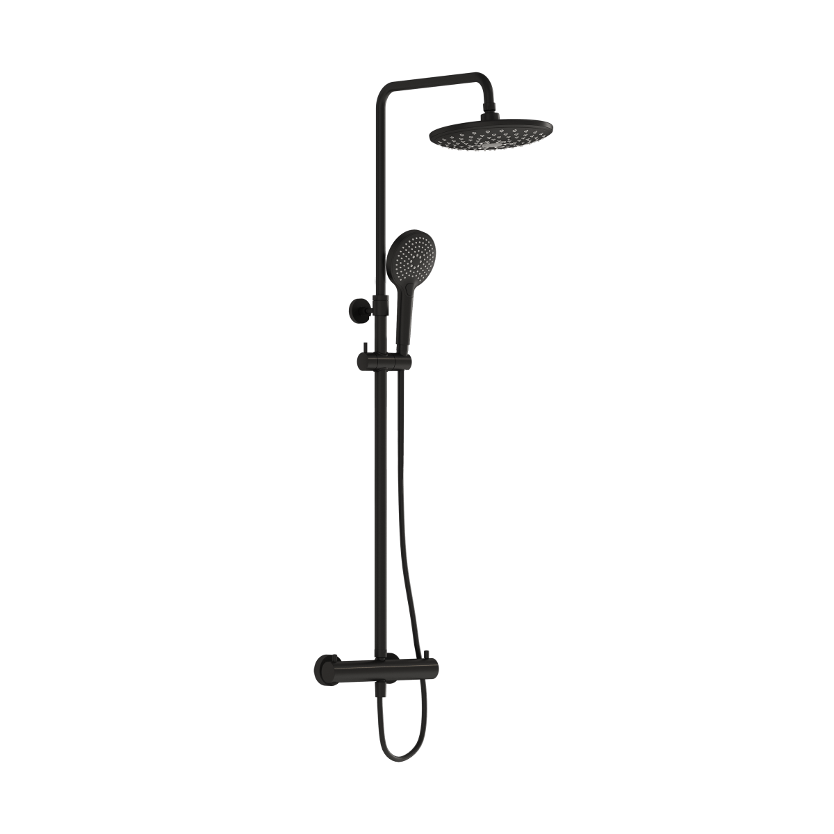 Душевая система VitrA Aquaheat(Аквахит) A4720536EXP с термостатическим смесителем и ручным душем матовая черная латунь