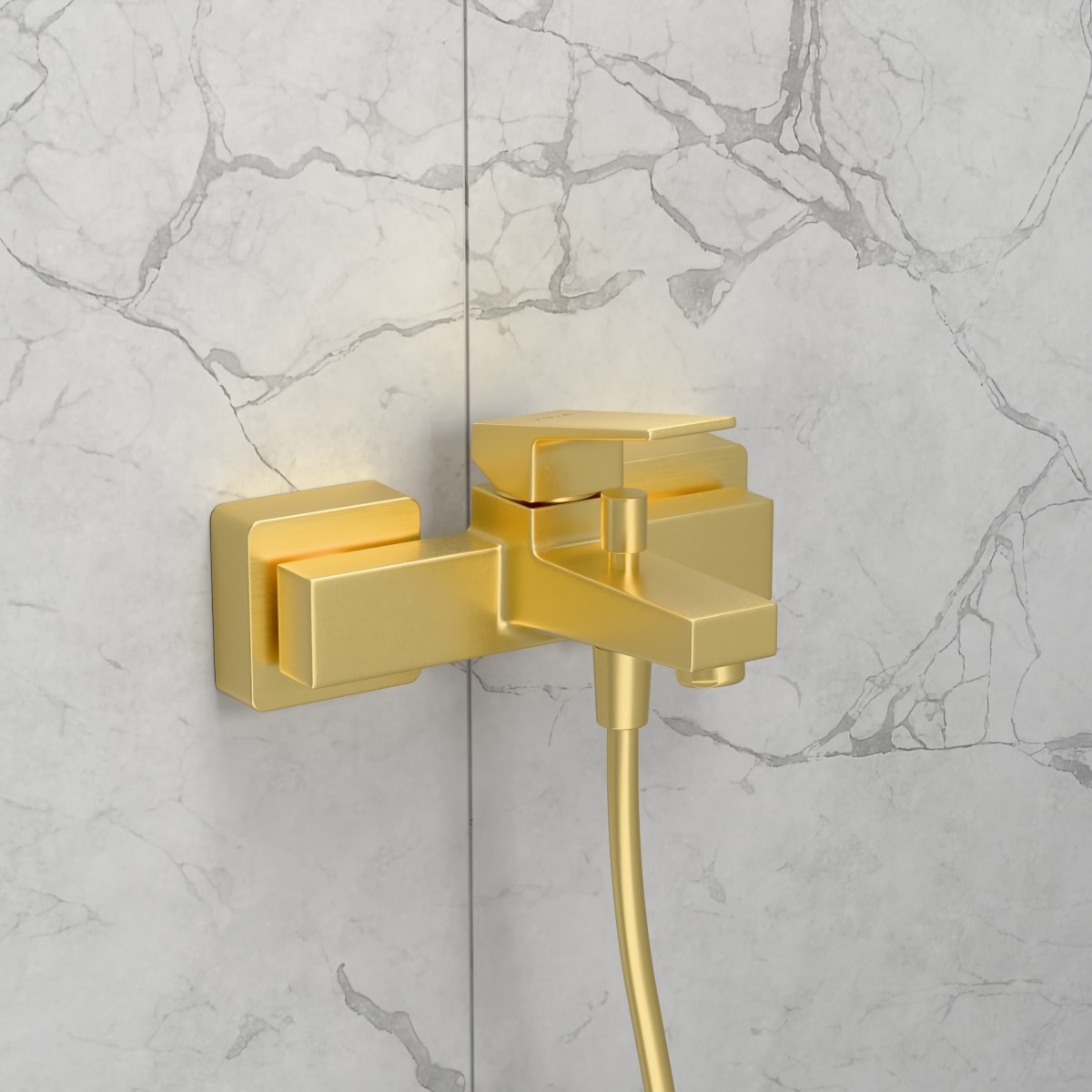 Настенный смеситель для ванны VitrA Minimax Square (Минимакс Сквуэр) A4352025EXP однорычажный брашированное золото латунь