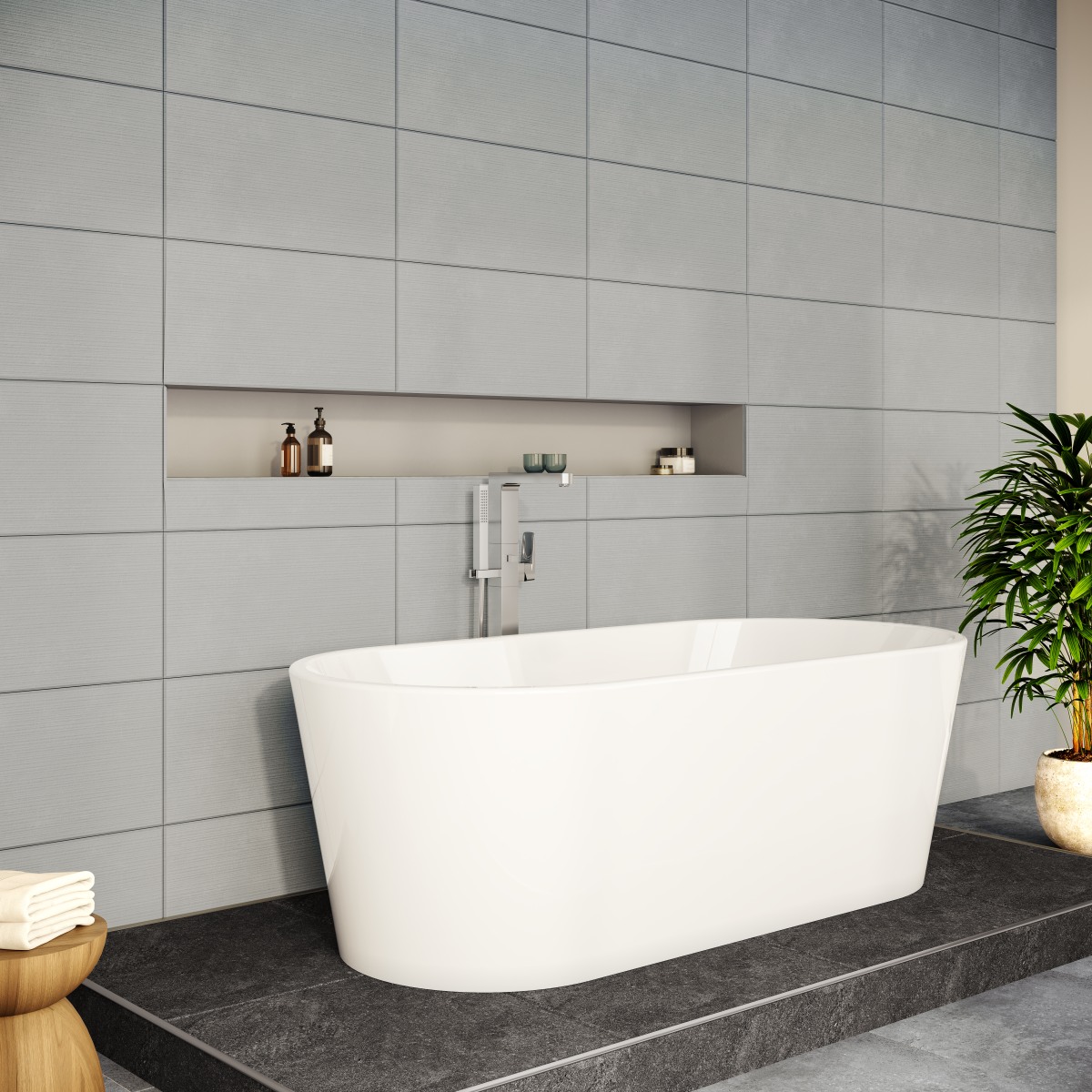 Ванна VitrA Geo (Гео) 65370006000 170 x 80,5 см отдельностоящая акриловая прямоугольная белая
