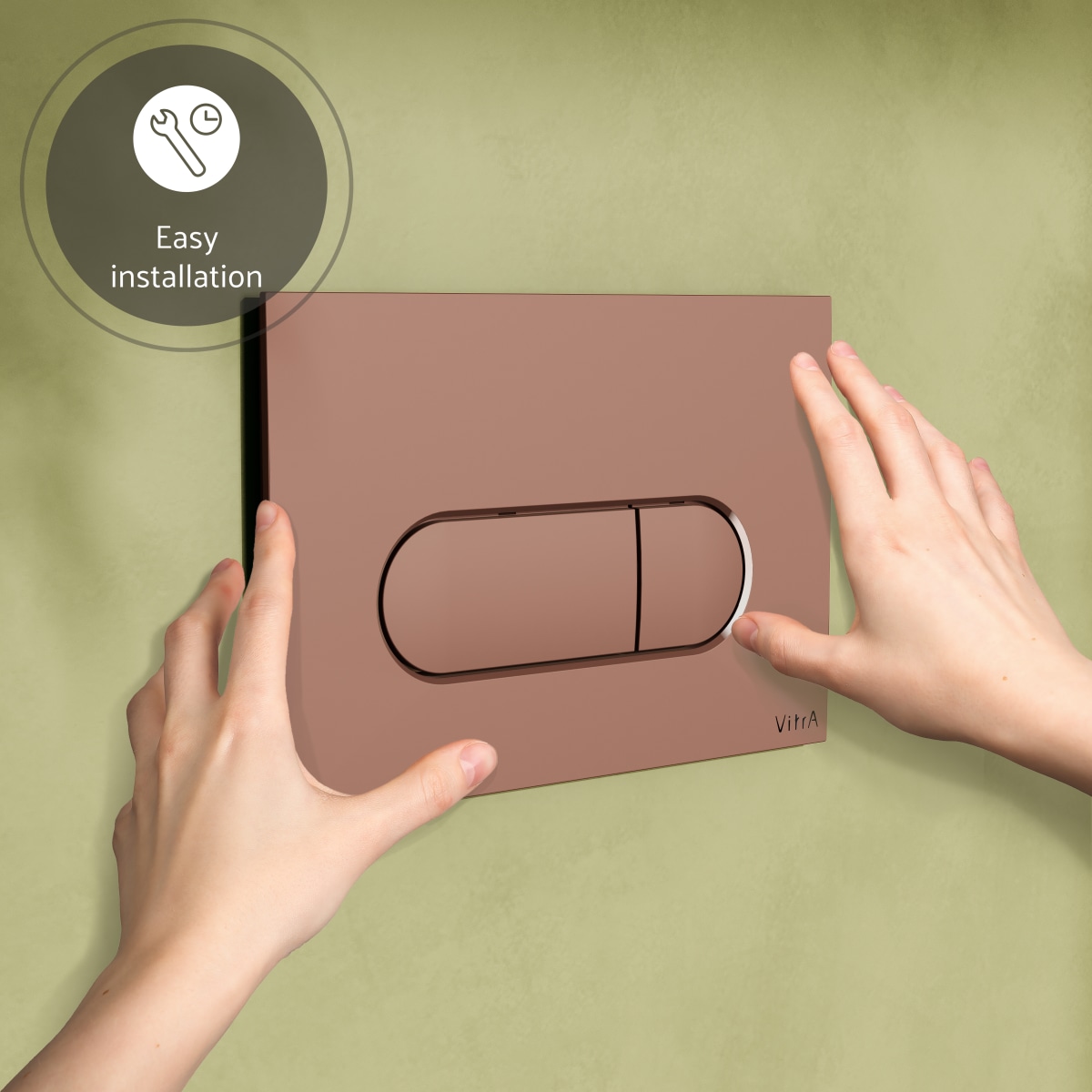Кнопка смыва для инсталляции VitrA Root Round (Рут Раунд) 740-2240 мягкая медь глянец двойный смыв
