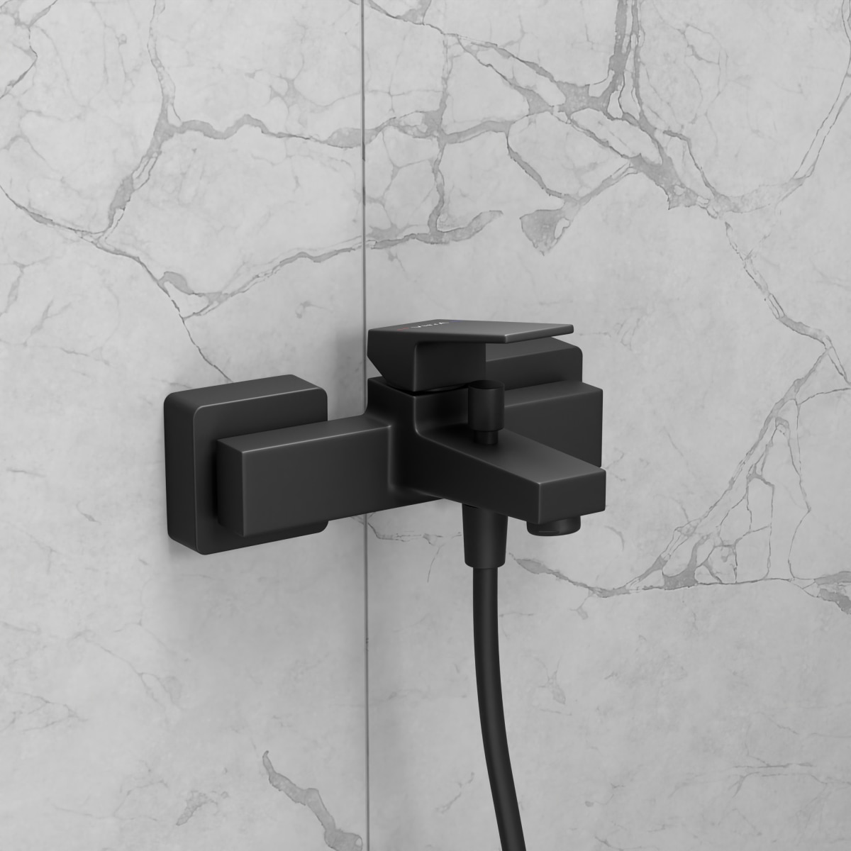 Настенный смеситель для ванны VitrA Minimax Square (Минимакс Сквуэр) A4352036EXP однорычажный матовый черный латунь