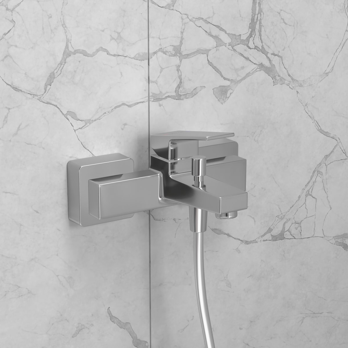 Настенный смеситель для ванны VitrA Minimax Square (Минимакс Сквуэр) A43520EXP однорычажный хром латунь