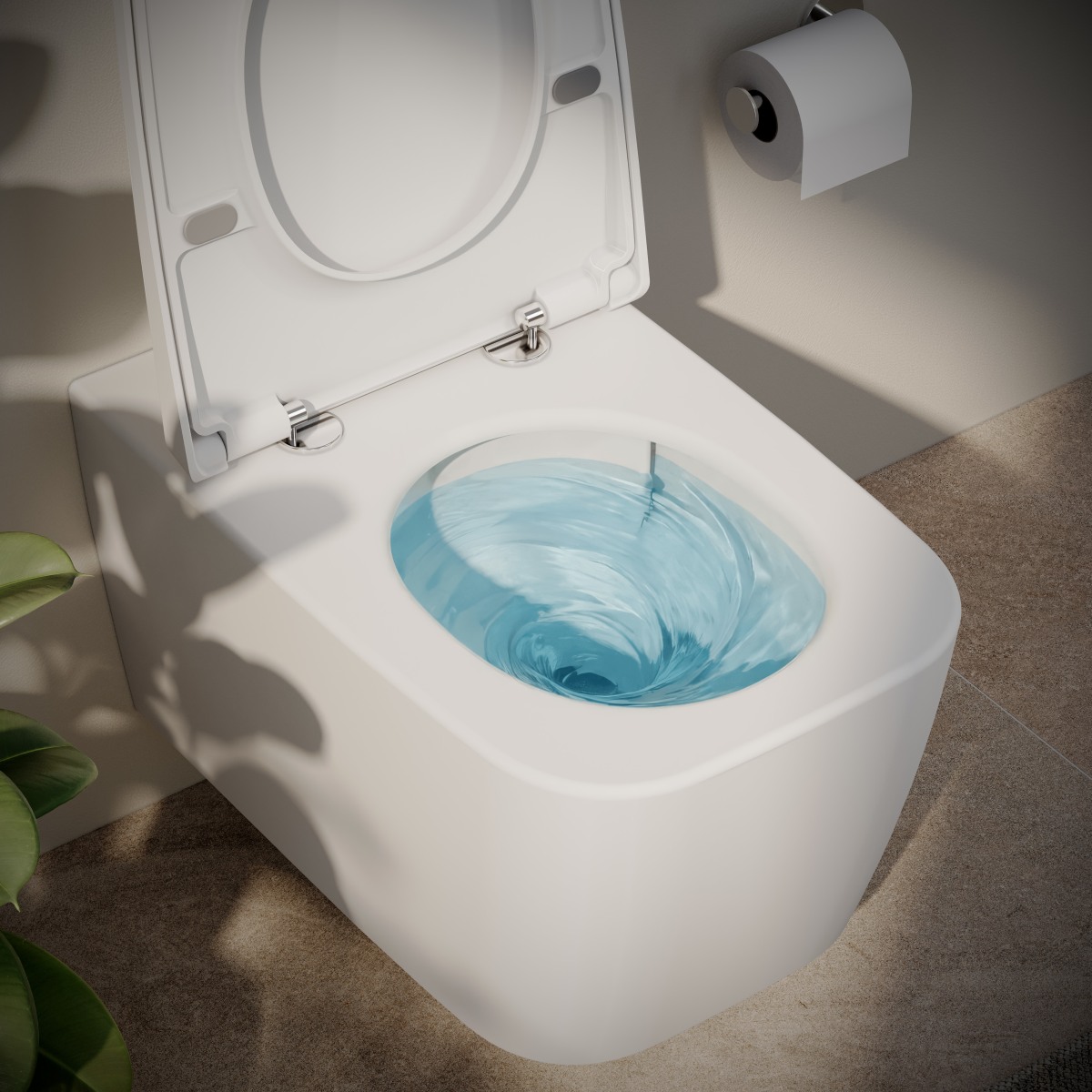 Подвесной унитаз VitrA Metropole Square (Метрополь Сквэр) 7906B003-6430 безободковый QuantumFlush (Квантум Флаш) с сиденьем микролифт белый санитарный фарфор