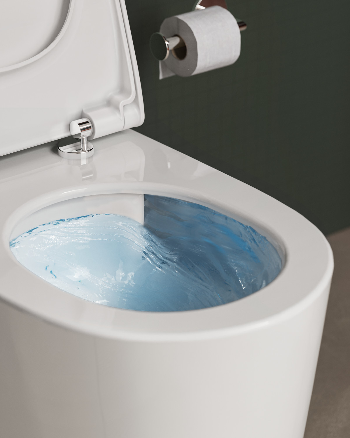 Подвесной унитаз VitrA Nest (Нест) 7870B403-0075 безободковый QuantumFlush (Квантумфлаш) белый санитарный фарфор антибактериальное покрытие Hygiene + Clean (Хайджн + Клин)
