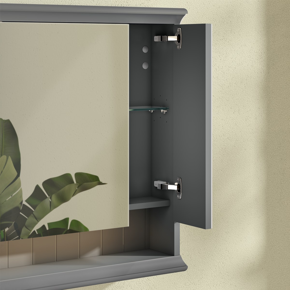 Зеркальный шкаф VitrA Valarte (Валарте) 62232 80 см матовый серый с подвесткой