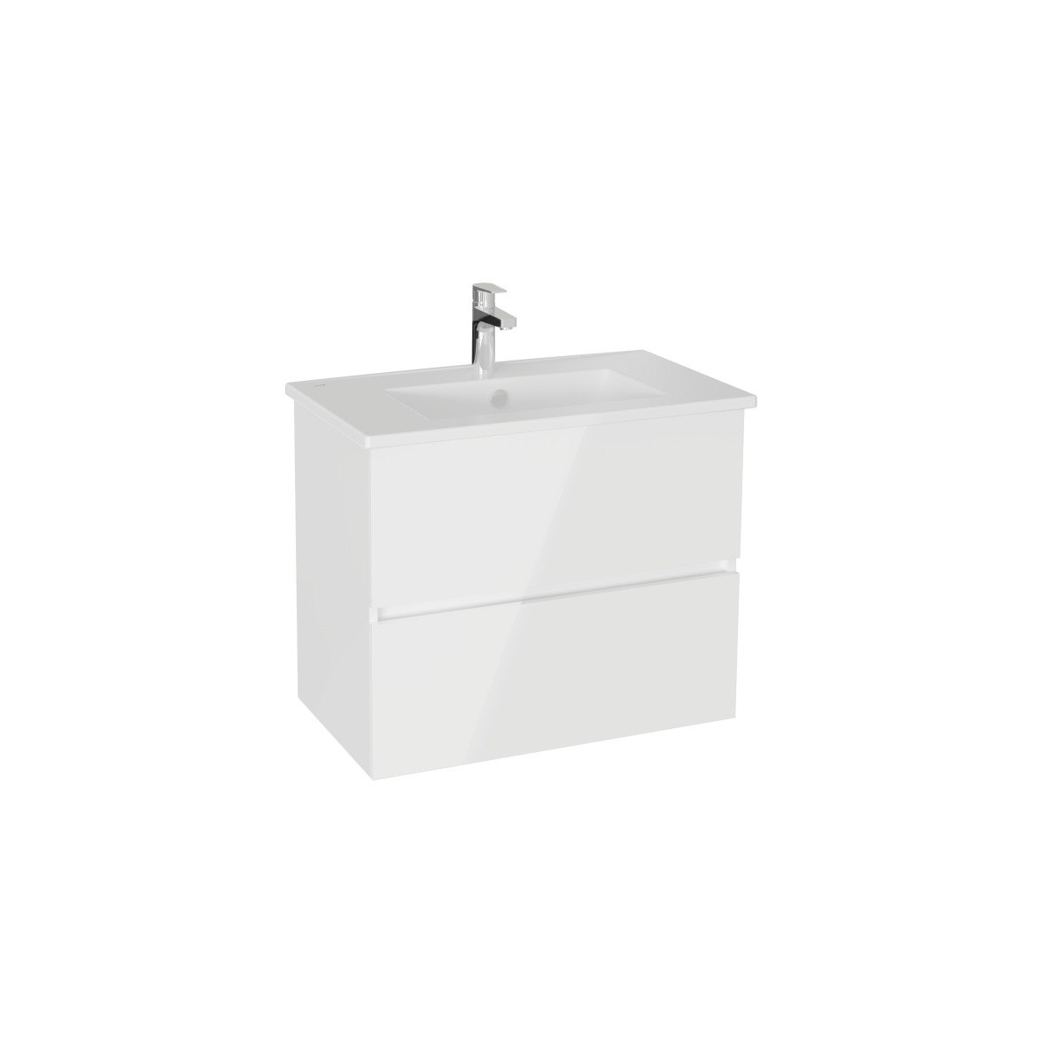 Тумба с раковиной для ванной VitrA Mia Plus Square (Мия Плюс Скуэр) 69742 80 см глянцевая белая ДСП
