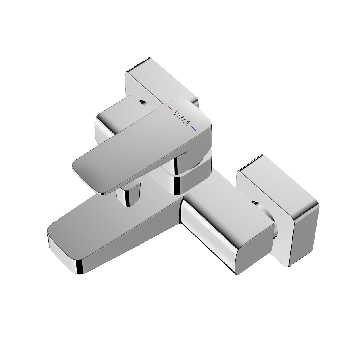 Смеситель настенный VitrA Root Square (Рут Скуэр) A42737EXP для ванны однорычажный хром латунь