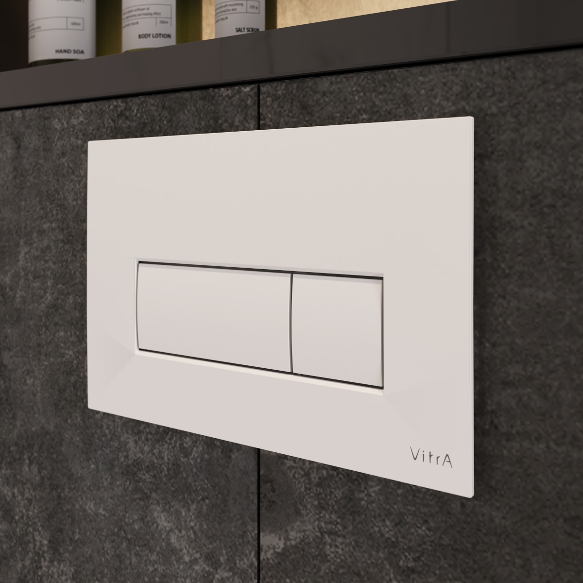 Кнопка смыва для инсталляции VitrA Root Square (Рут Скуэр) 740-2300 глянцевая белая двойный смыв