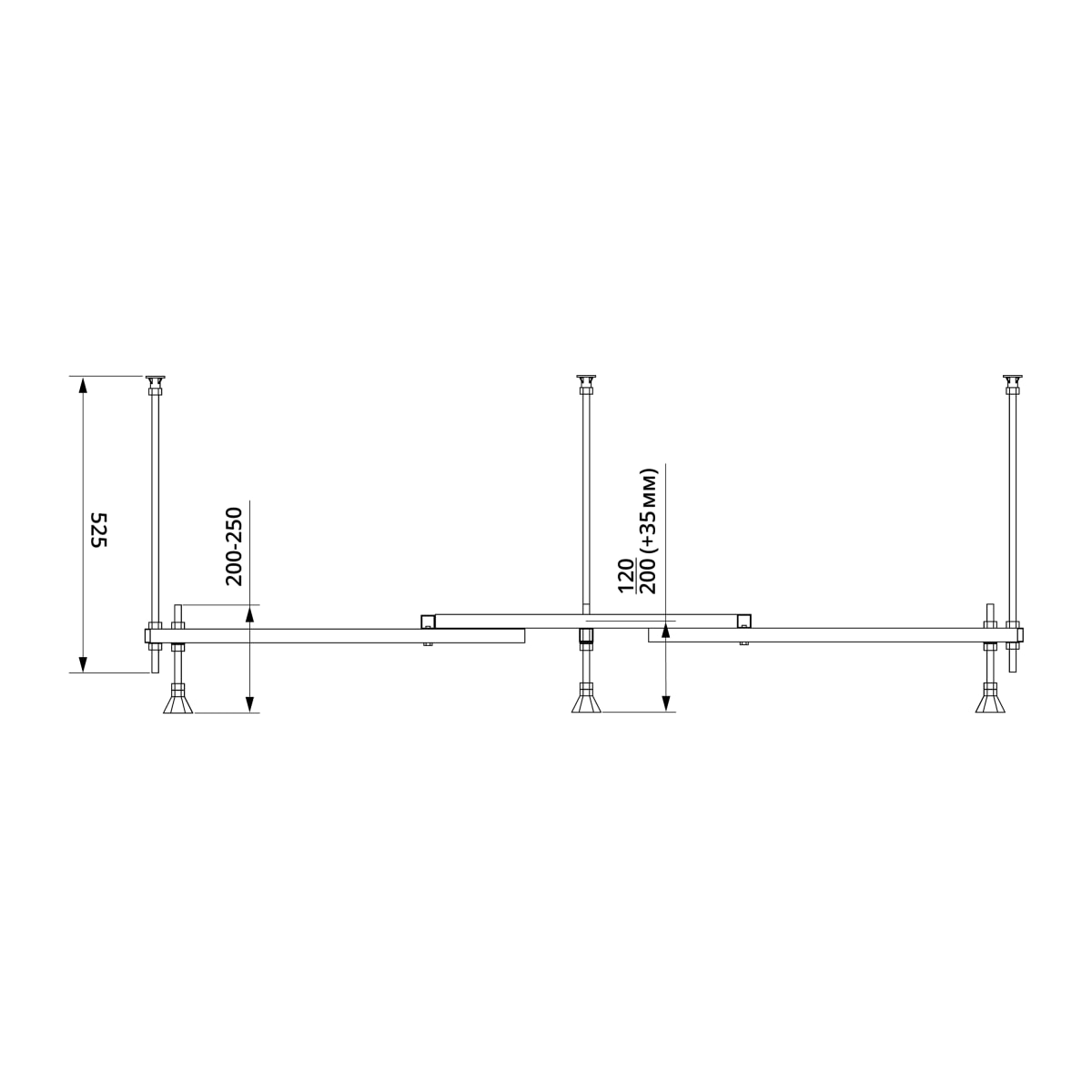 Каркас для ванны VitrA Universal (Универсал) 59999991002 170 x 75/180 x 80 универсальный