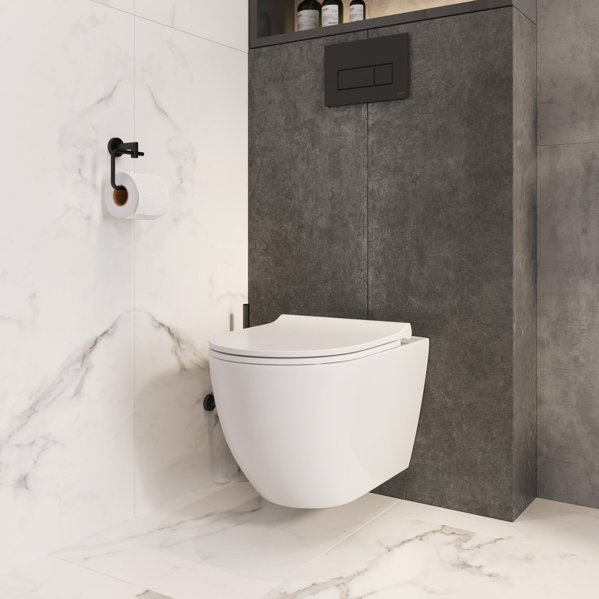 Подвесной унитаз VitrA Mia Round (Мия Раунд) 7510B003-0075 безободковый SmoothFlush (Смусфлаш) белый санитарный фарфор антибактериальное покрытие Hygiene (Хайджн)