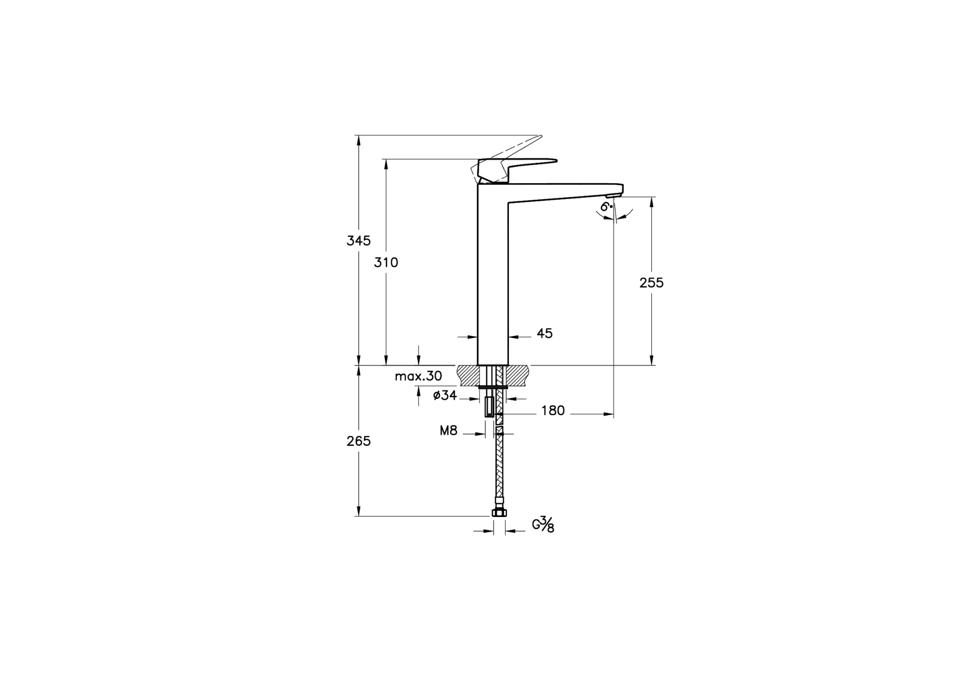 Смеситель Root Square для раковины-чаши, медь A4273326EXP